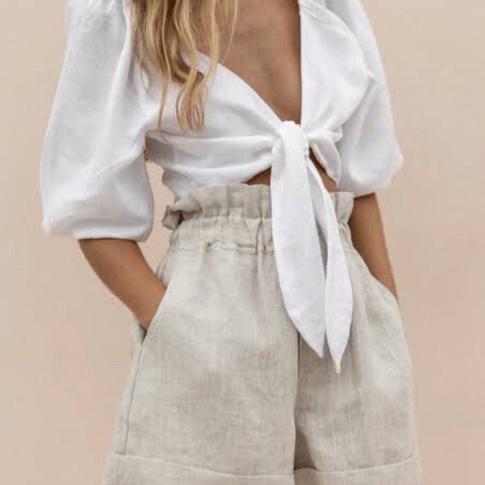Posse Mia Linen Crop Top XS